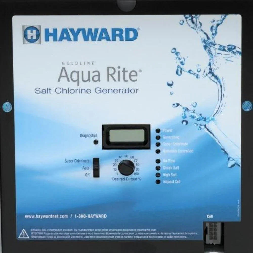 Hayward W3AQR3 AquaRite T-CELL-3 Salt Chlorinator with TurboCell for 15,000 Gallon In Ground Swimming Pools with Digital Display