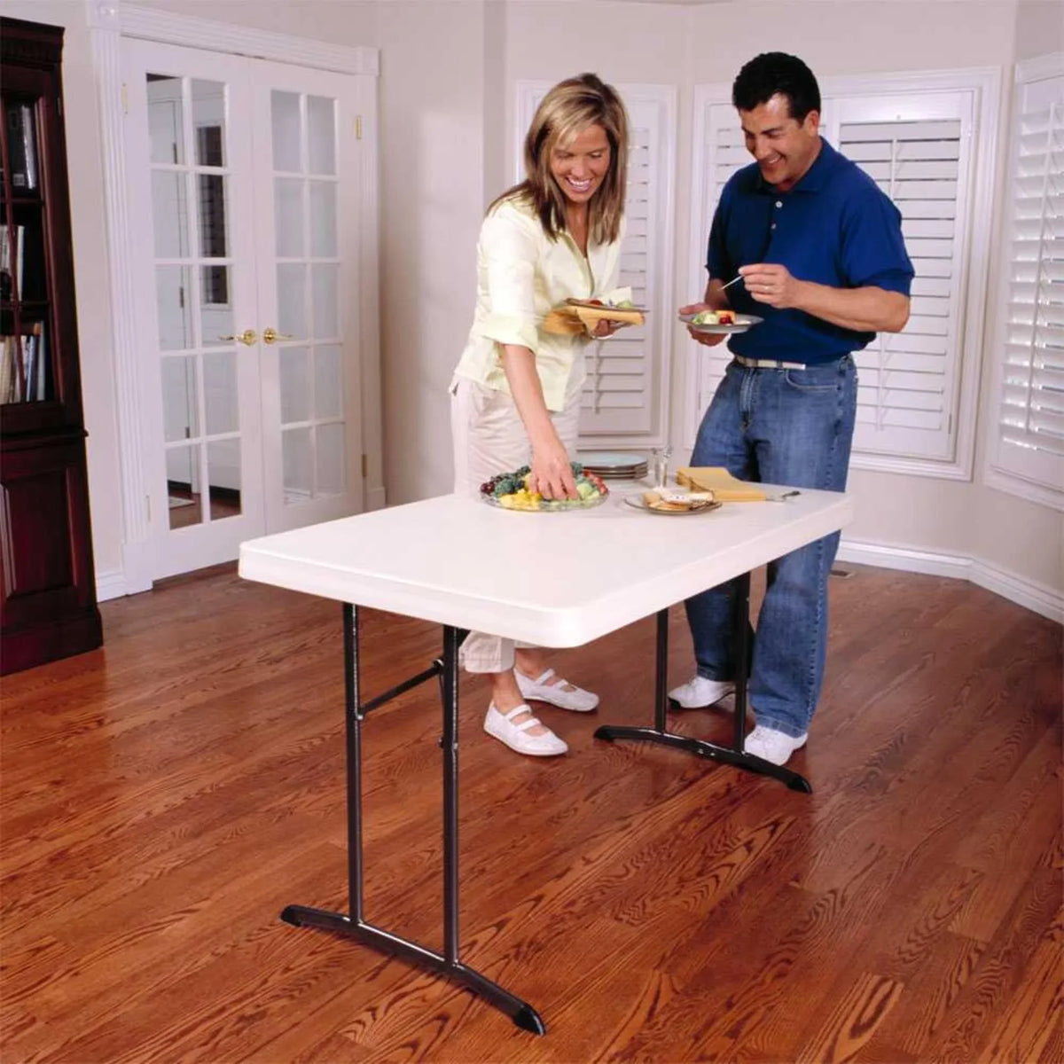 Lifetime 4 Foot Rectangle Folding Table, Indoor/Outdoor Commercial Grade, Almond (80568)