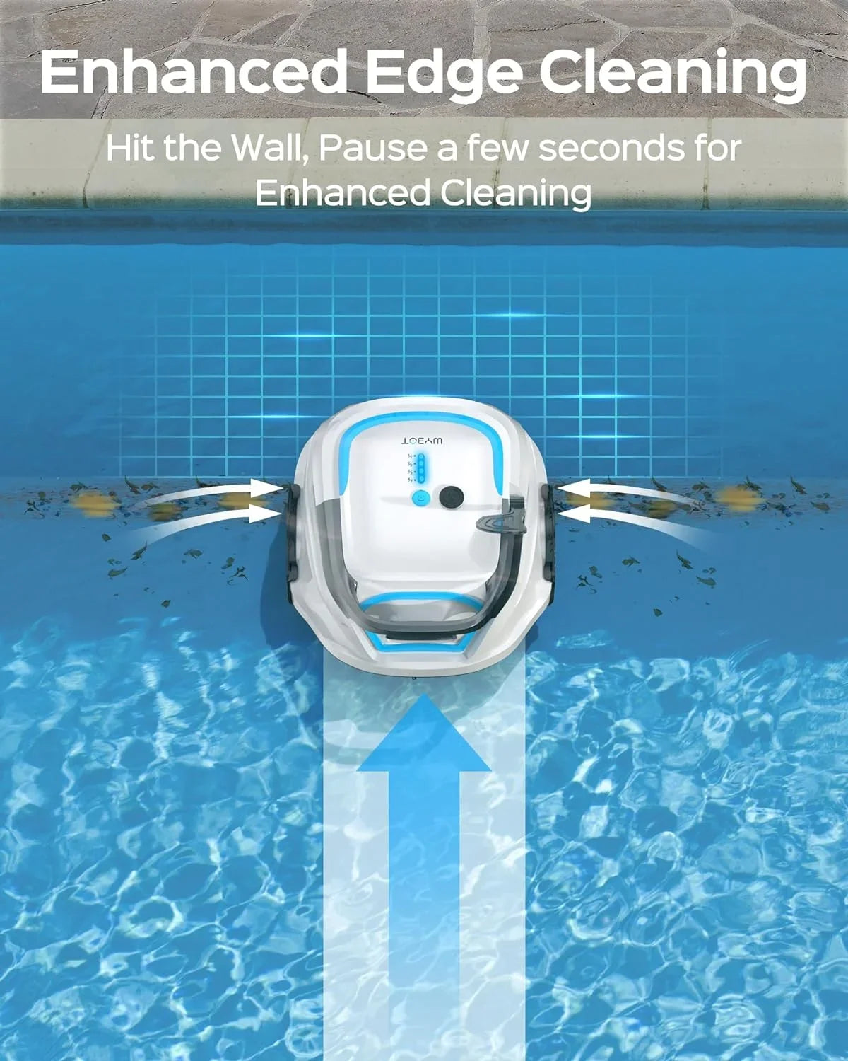 2025 New Upgraded WYBOT A1 Cordless Robotic Pool Vacuum Cleaner - Floor-Only Cleaning for Above Ground Flat-Bottom Pools (Up to 1,076 sq. ft), 120-Min Runtime, Black Green
