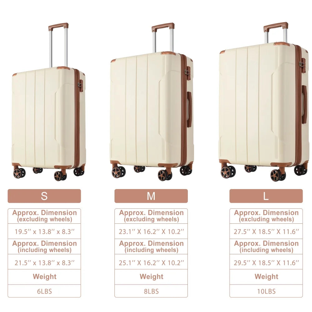 Hardshell Luggage, Lightweight Durable ABS Suitcases with Double Wheels, Expandable 28-inch Checked Luggage 28" (Single Luggage)