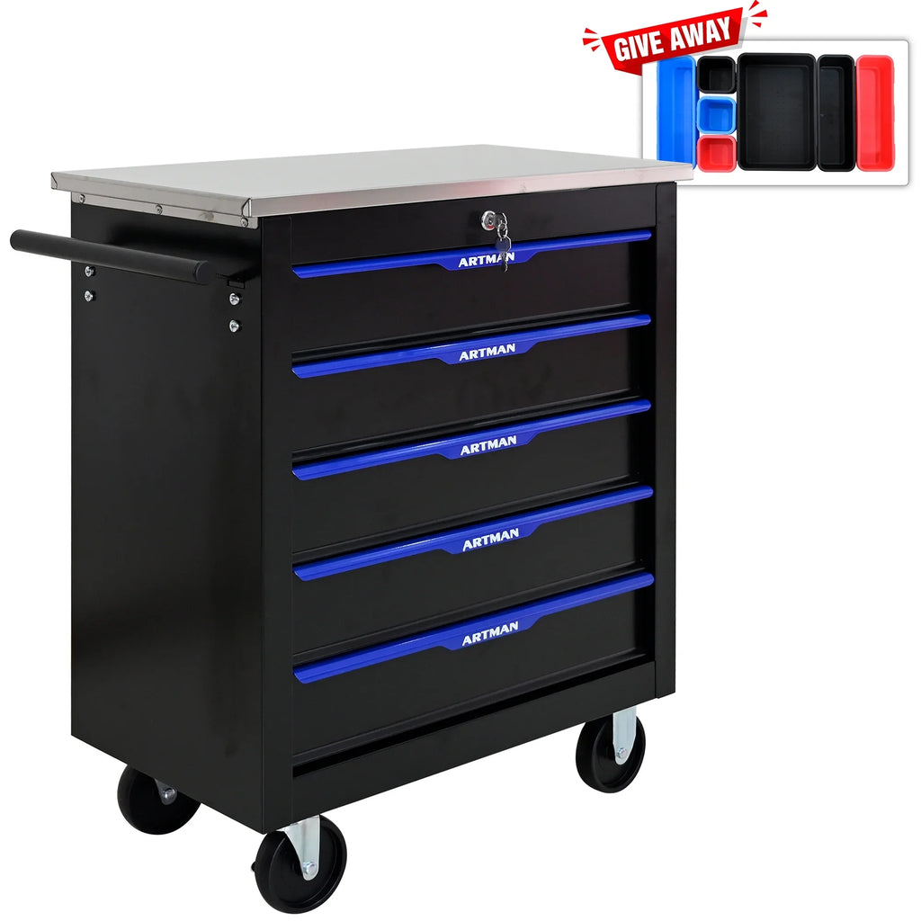 ARTMAN 6-Drawer Tool Storage Chest with Lockable Wheel,6 Drawer Tool Storage Cabinet for Garage, Warehouse, Repair Shop