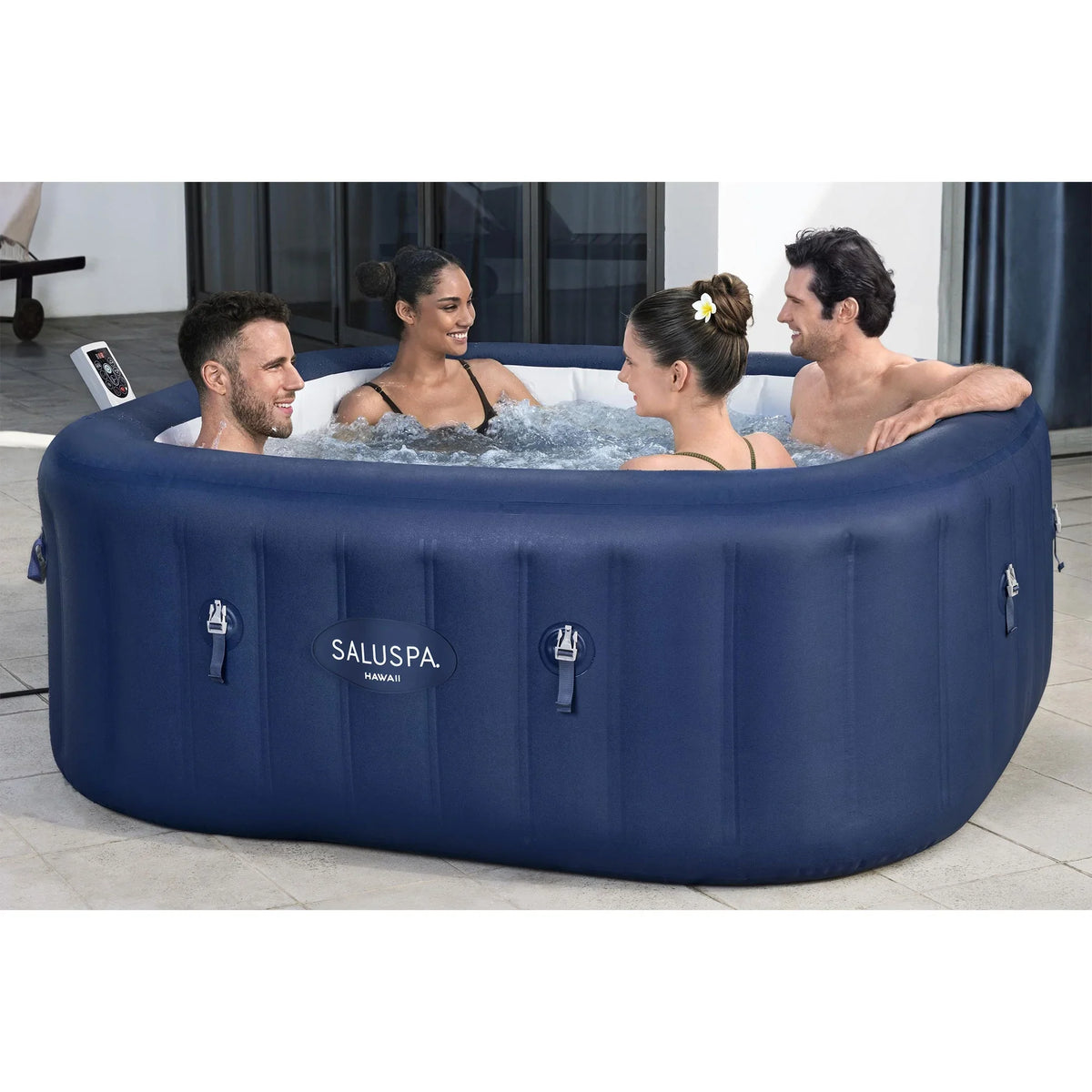 Bestway SaluSpa Hawaii Smart AirJet Inflatable Hot Tub w/ EnergySense Cover