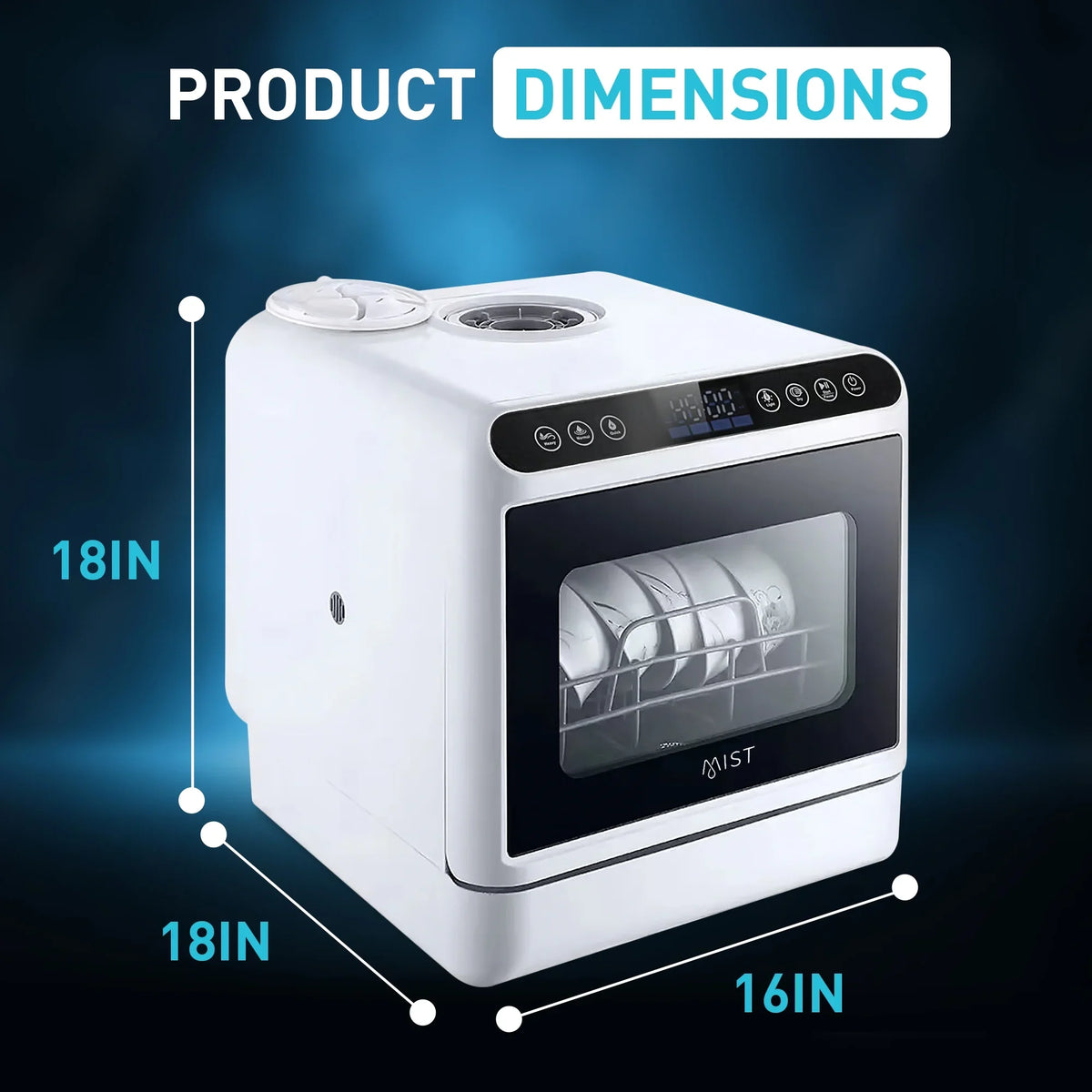 Portable Countertop Dishwasher with 4 Washing Programs and 360" Dual Spray