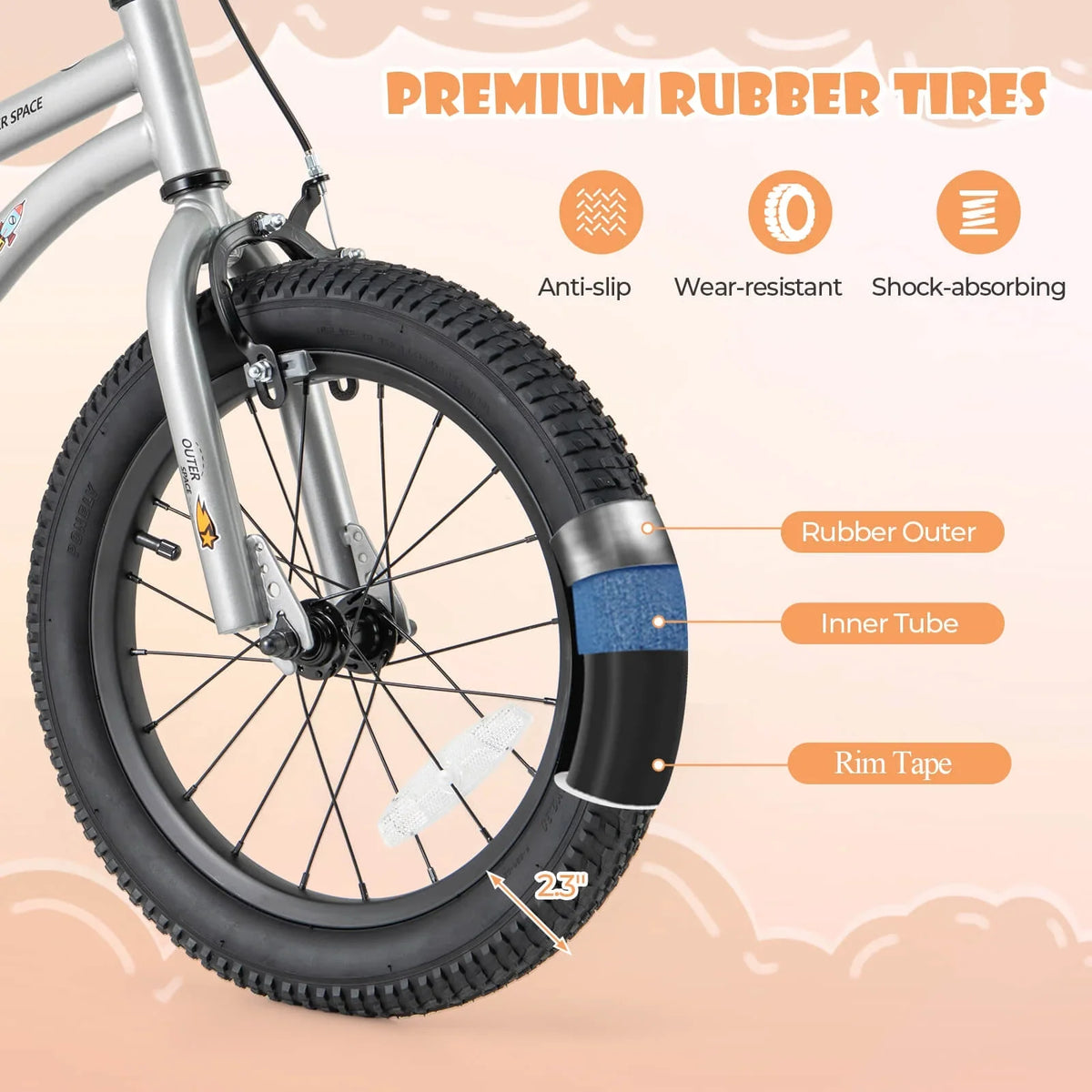 Costway 16-Inch Kid’s Bike for 4-7 Years Old with Adjustable Saddle & Anti-slip Handlebar Black