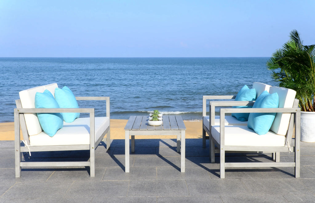 Safavieh Montez 4 Piece Outdoor Set with Accent Pillows