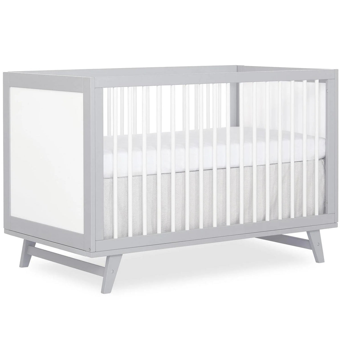 Dream On Me Carter 5-in-1 Full Size Convertible Crib. Grey and White
