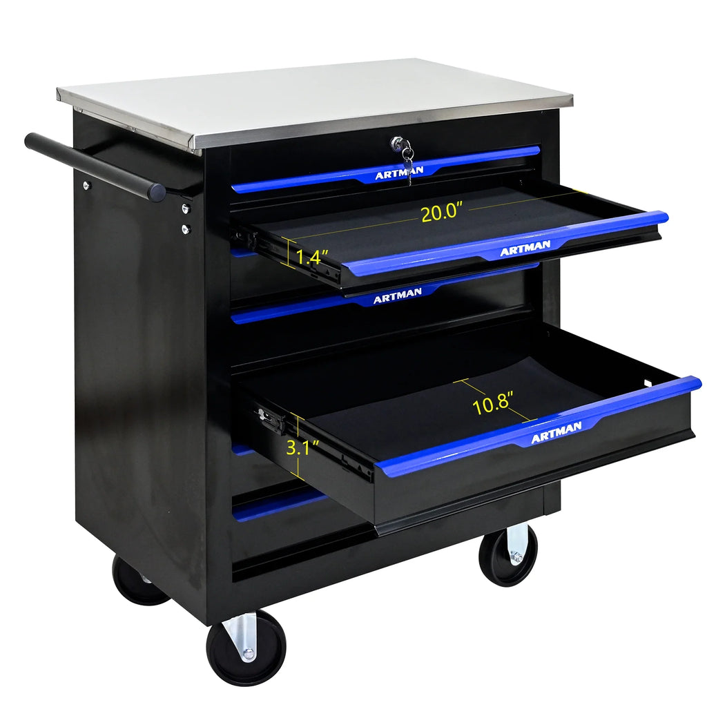 ARTMAN 6-Drawer Tool Storage Chest with Lockable Wheel,6 Drawer Tool Storage Cabinet for Garage, Warehouse, Repair Shop