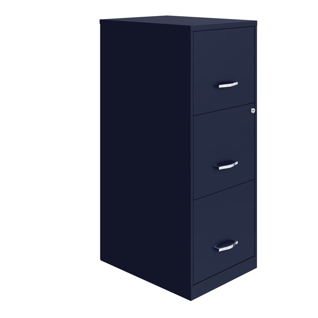 Space Solutions 18" Deep 3 Drawer Smart Letter Width Vertical File Cabinet, Navy