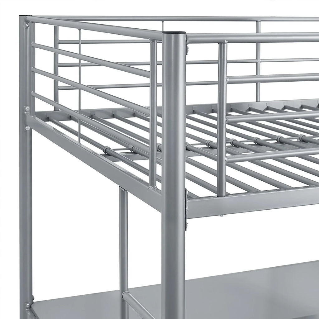 Walker Edison Sunset Modern Powder-Coated Steel Metal Full Loft Bunk Bed - Black