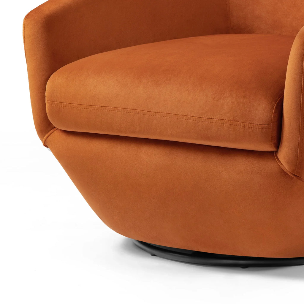 DREAMSIDEA Faux Leather Swivel Accent Chair Sets of 2 360" Swivel Barrel Chair,Swivel Club Sofa for Living Room, Bedroom, Office,Brown