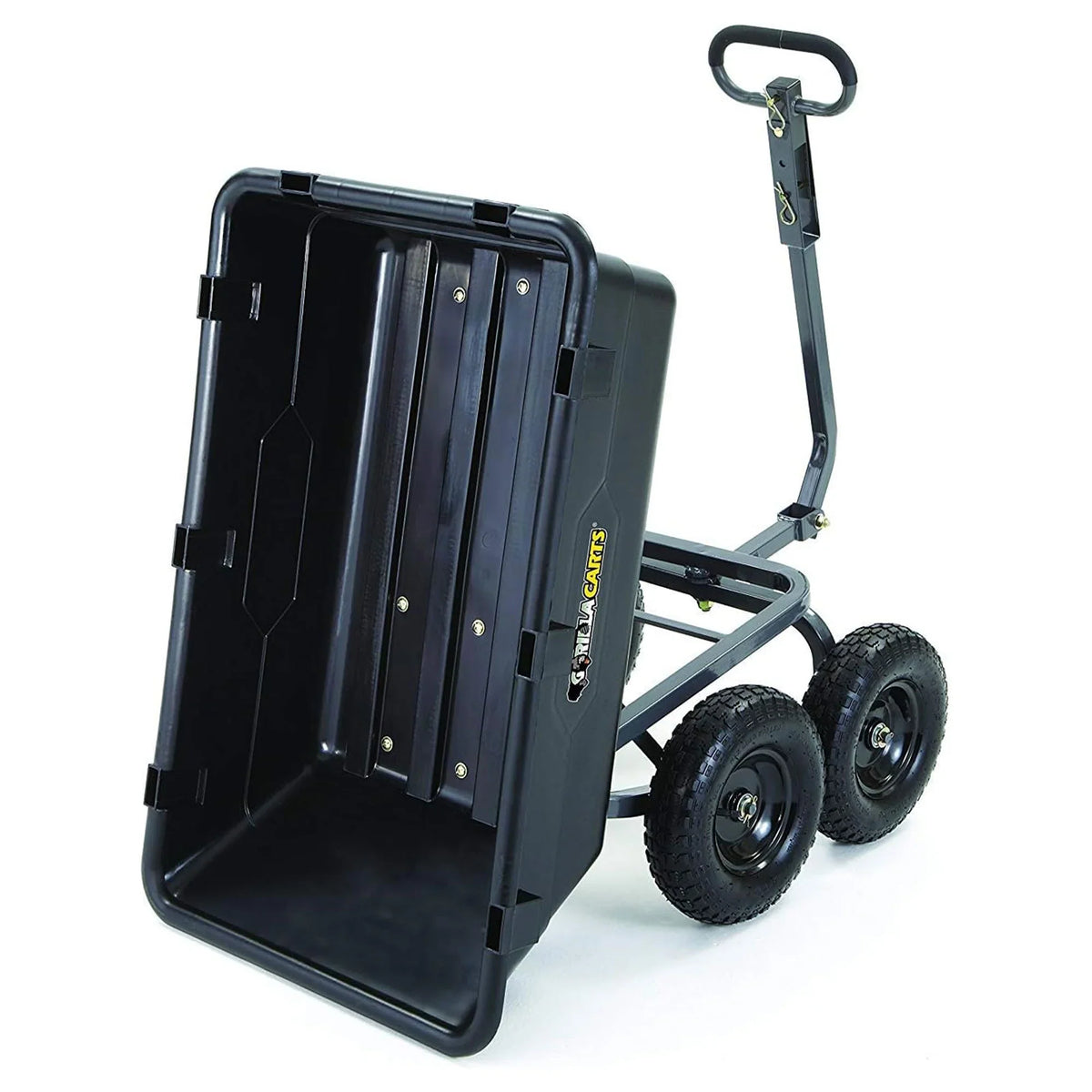 Gorilla Carts 6 cu ft Heavy Duty Poly Dump Cart with Steel Frame, Black