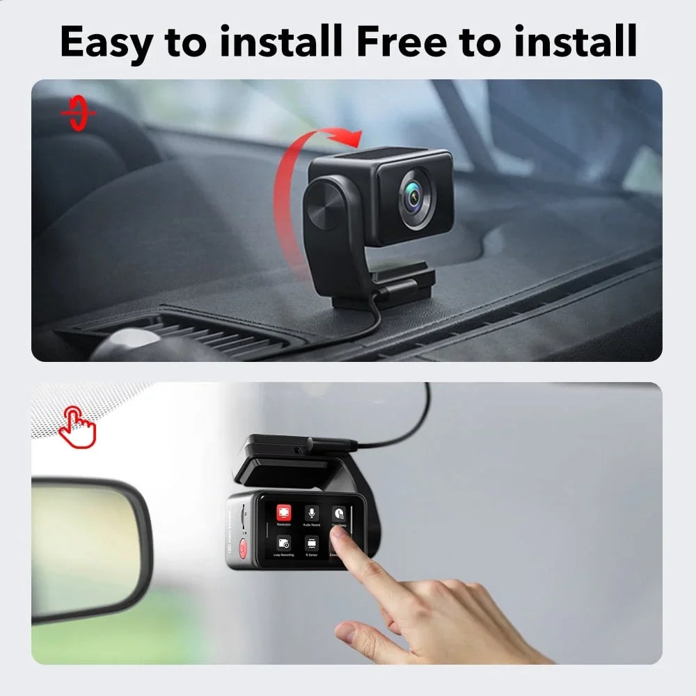 REDTIGER A4 Dash Cam 4K, Dash Cam Front and Rear with 5.8G Wifi & GPS, Touch Screen Dash Cam, Voice Control, Super Night Vision, G-Sensor, Free 64GB Card