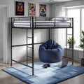 Walker Edison Sunset Modern Powder-Coated Steel Metal Full Loft Bunk Bed - Black