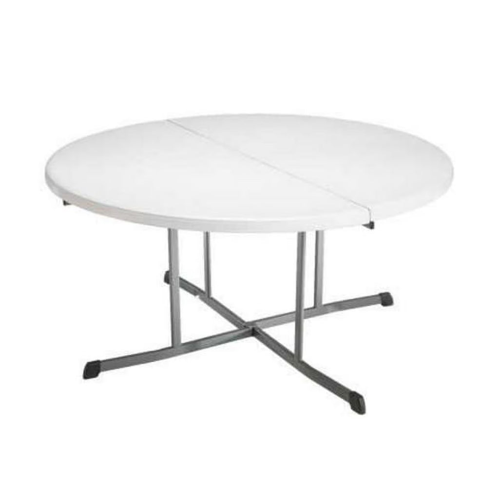 Lifetime 60" Centerfold Indoor/Outdoor Commercial Grade Folding Round Table, Almond 1 Piece 1 Count (80806)
