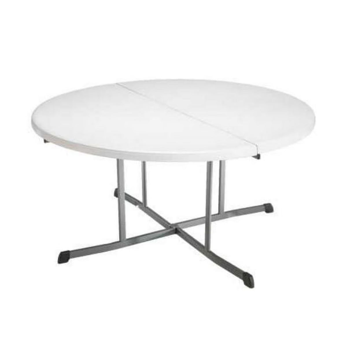 Lifetime 60" Centerfold Indoor/Outdoor Commercial Grade Folding Round Table, Almond 1 Piece 1 Count (80806)
