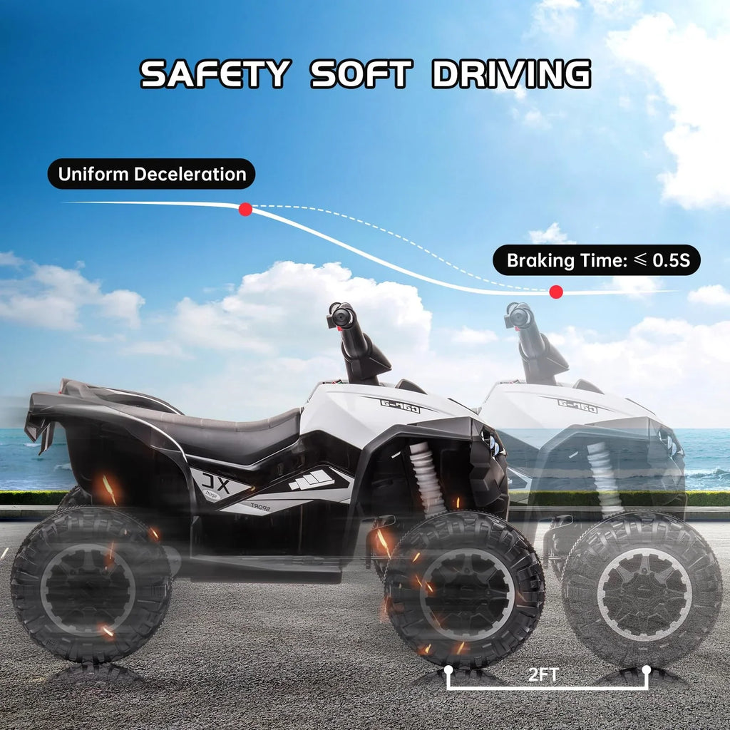 Garvee Kids Ride on ATV with Remote Control, 12V Powered 4 Wheeler Quad Vehicle with LED Headlights