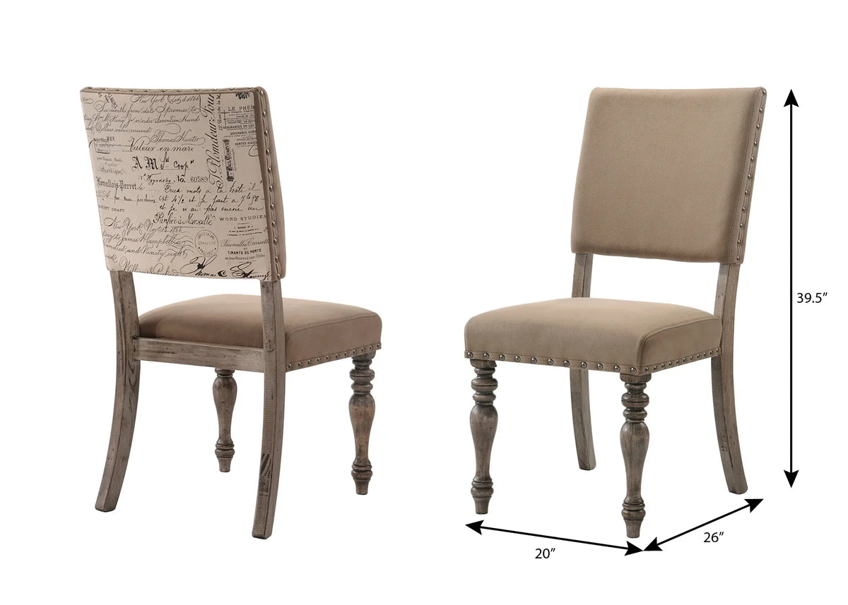Roundhill Furniture 9-Piece Extendable Table with Nailhead Armchairs Dining Set, Driftwood