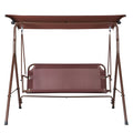 KFFKFF Alloy Steel Chair Porch Swing, Brown