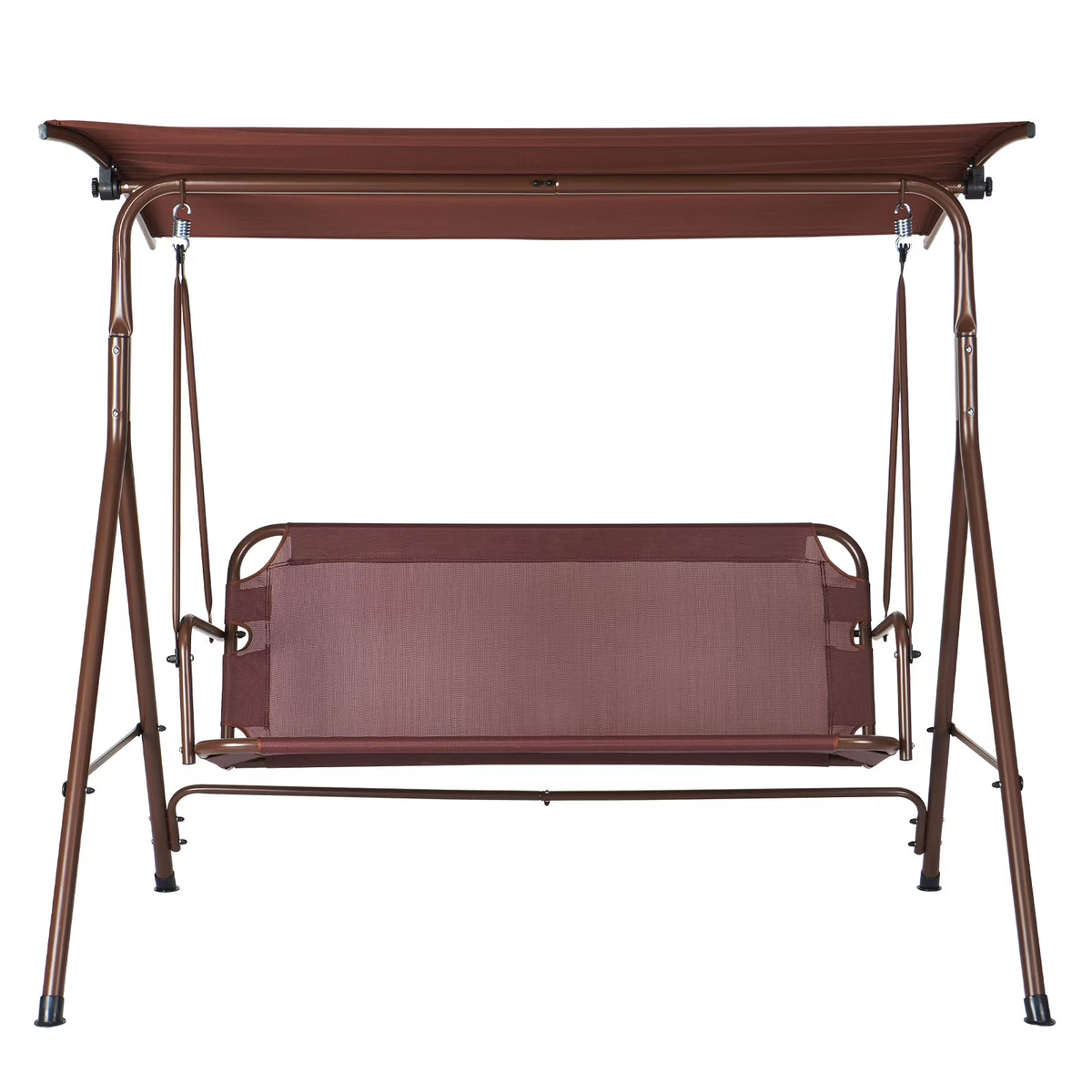 KFFKFF Alloy Steel Chair Porch Swing, Brown