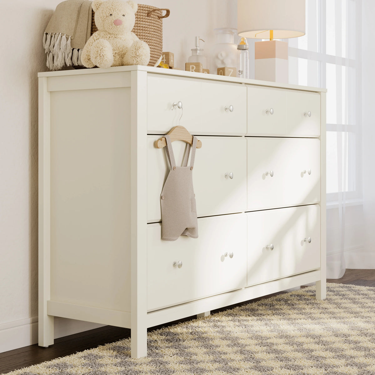 Storkcraft Horizon 6 Drawer Nursery Double Dresser, Driftwood