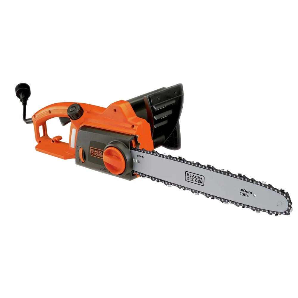 BLACK+DECKER 16" 12 Amp Corded Electric Chainsaw, Tool-Free Chain Tensioning, Auto-Oiling