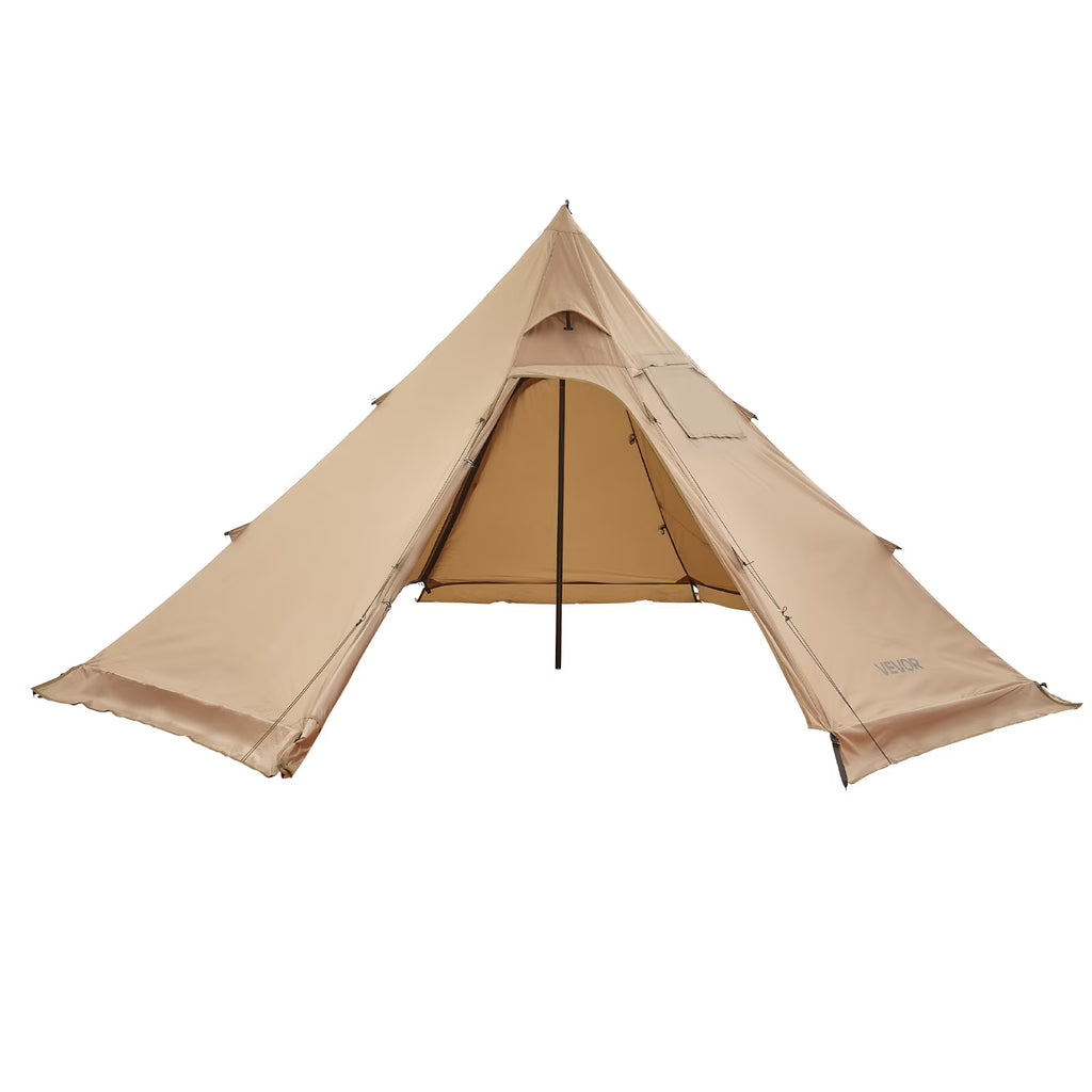 VEVOR Hot Tent for 4 Persons, Portable Winter Tipi Tent with Stove Jack, Waterproof Canvas Camping Tents, Lightweight 4 Season Shelter Tents for Hiking Fishing Backpacking, M Size