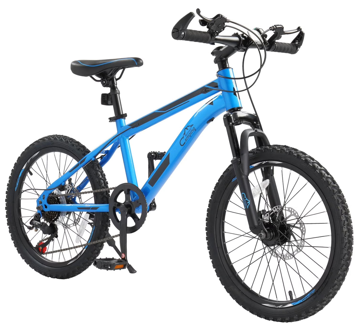 Ktaxon 20" Mountain Bike, 7 Speed Bike with Disc Brakes, Black