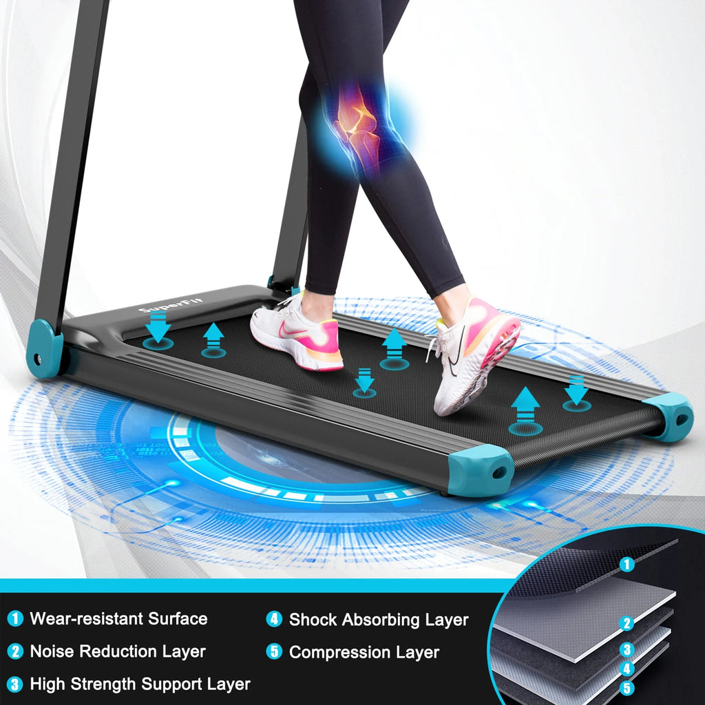 Gymax Electric Folding Treadmill Portable Cardio Running Machine w/ APP Control Red