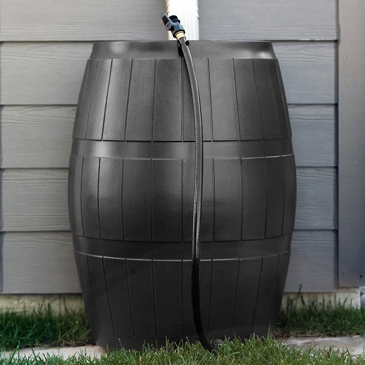 FCMP Outdoor RC4000 Raincatcher 50 Gallon Rain Catcher Barrel, Brown