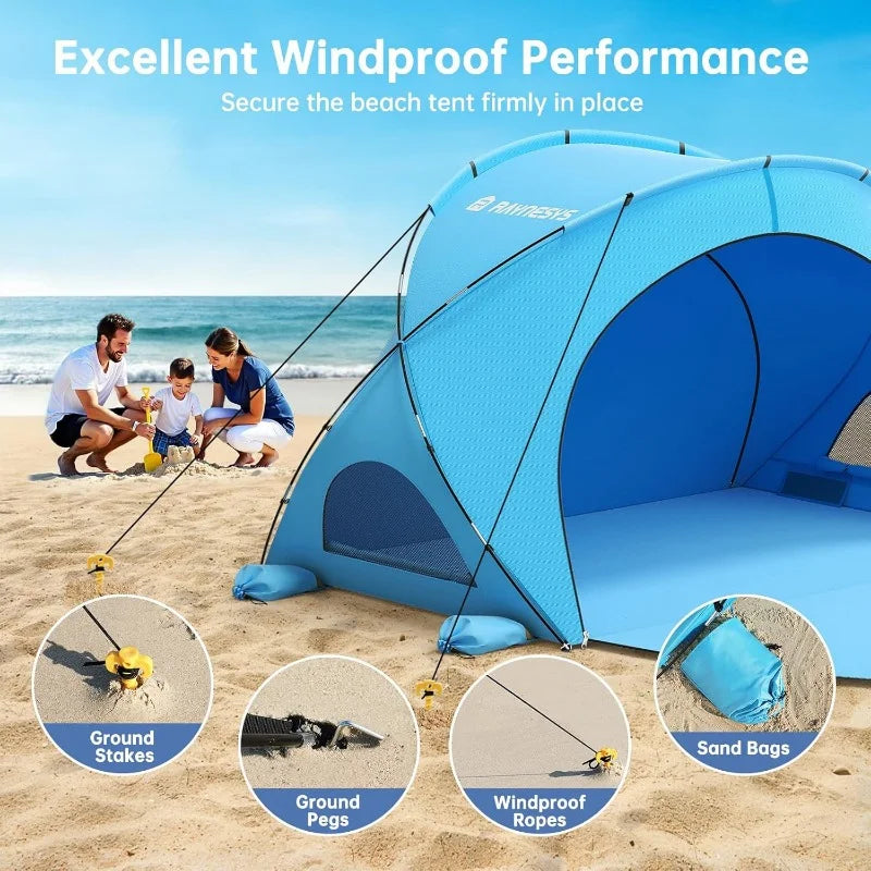 UPF50+ UV Protection Beach Shade Tent – Sun Shelter for Beach Days