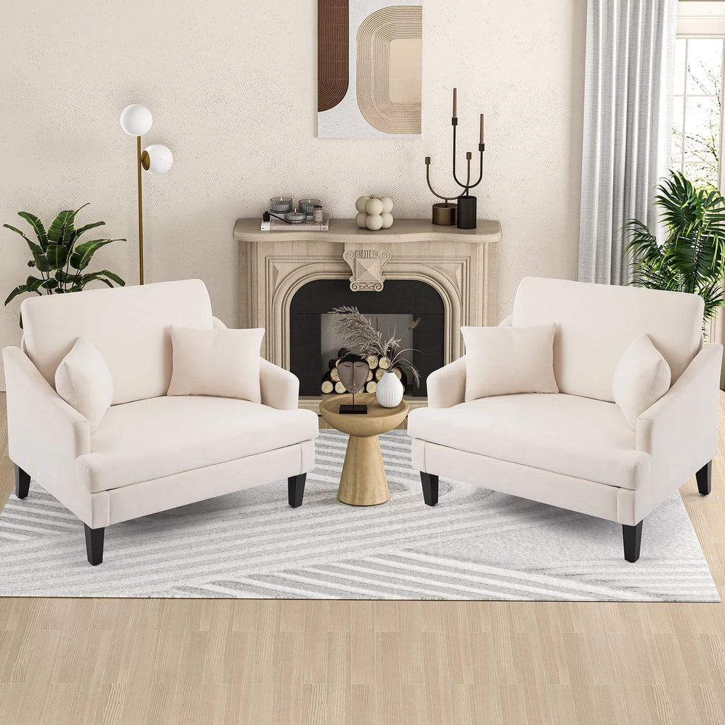 Bezseller Oversized Accent Chair with High Back, Armchair for Living Room or Bedroom, Beige
