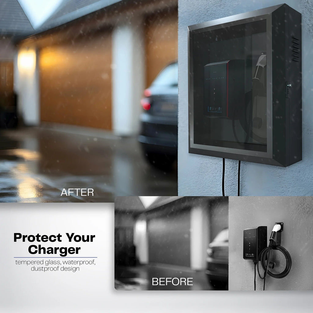 VIVO Wall-Mounted EV Charger Protective Box with Digital Safety Lock and Keypad