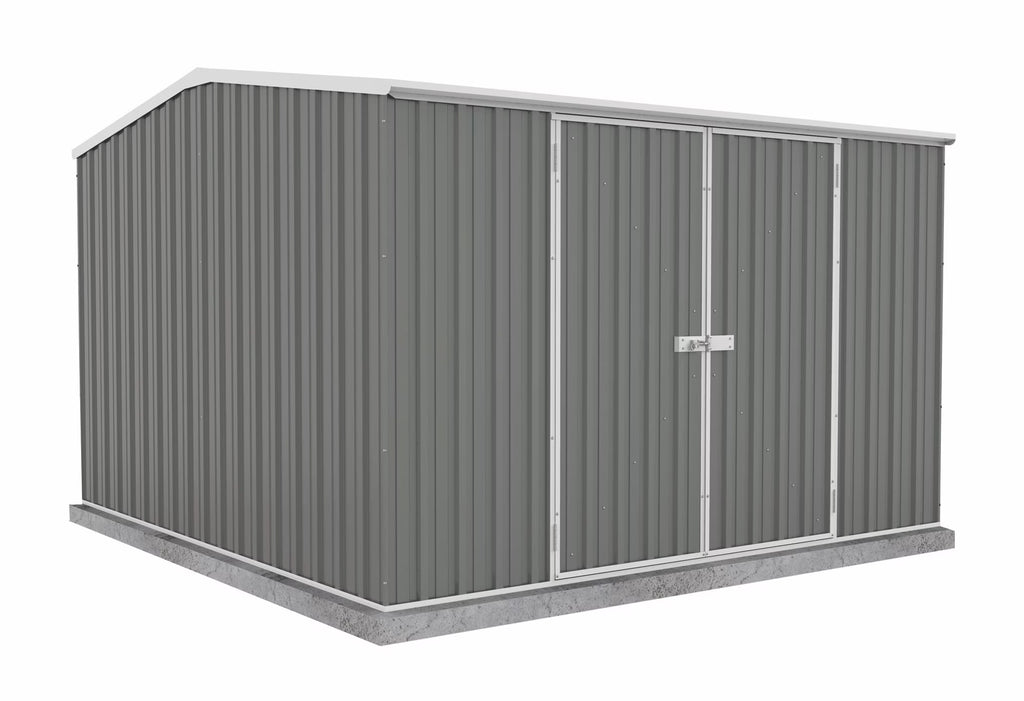 Absco Premier 10' x 10' Metal Storage Shed - Woodland Gray