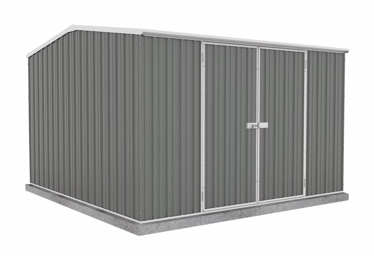 Absco Premier 10' x 10' Metal Storage Shed - Woodland Gray