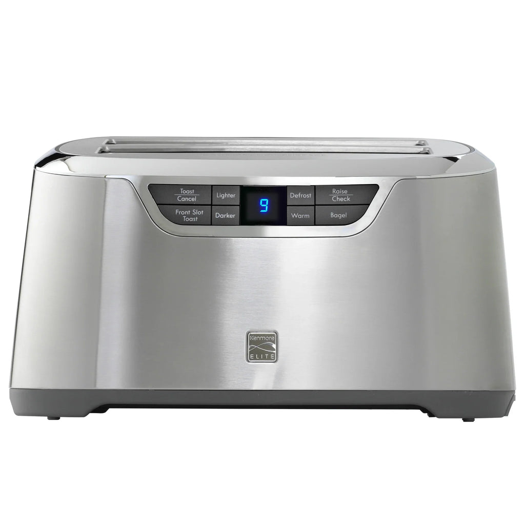 Kenmore Elite 4-Slice Toaster with Auto Lift, Long Slot, Stainless Steel, Digital Controls, Extra Wide Slots