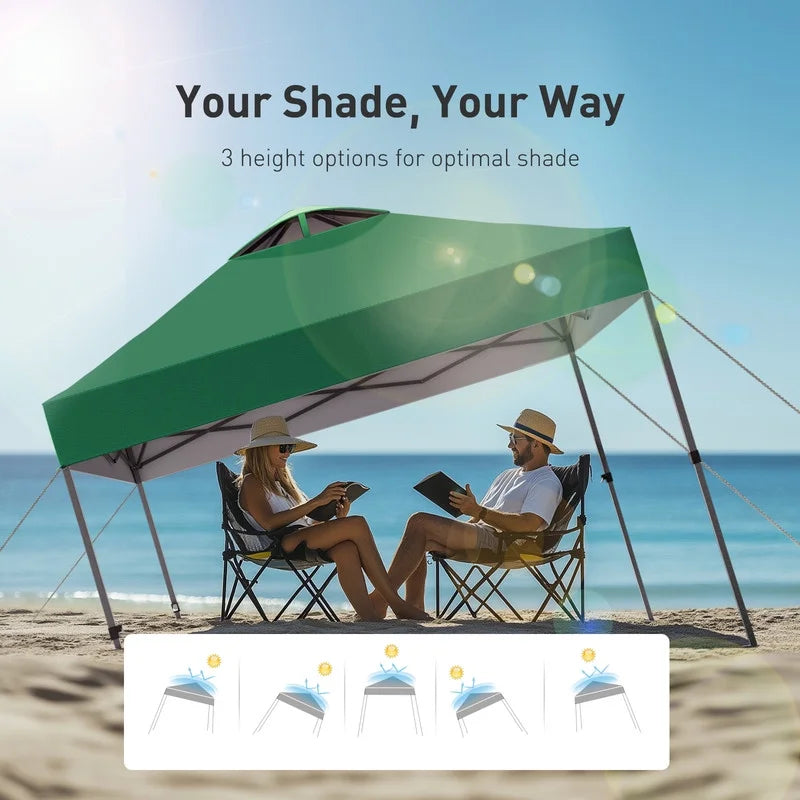 CHITOOMA 10 x 10ft Pop up Canopy Tent, Instant Outdoor Shelter Easy Portable Straight Leg Canopy Tent with Pockets Sidewall, White