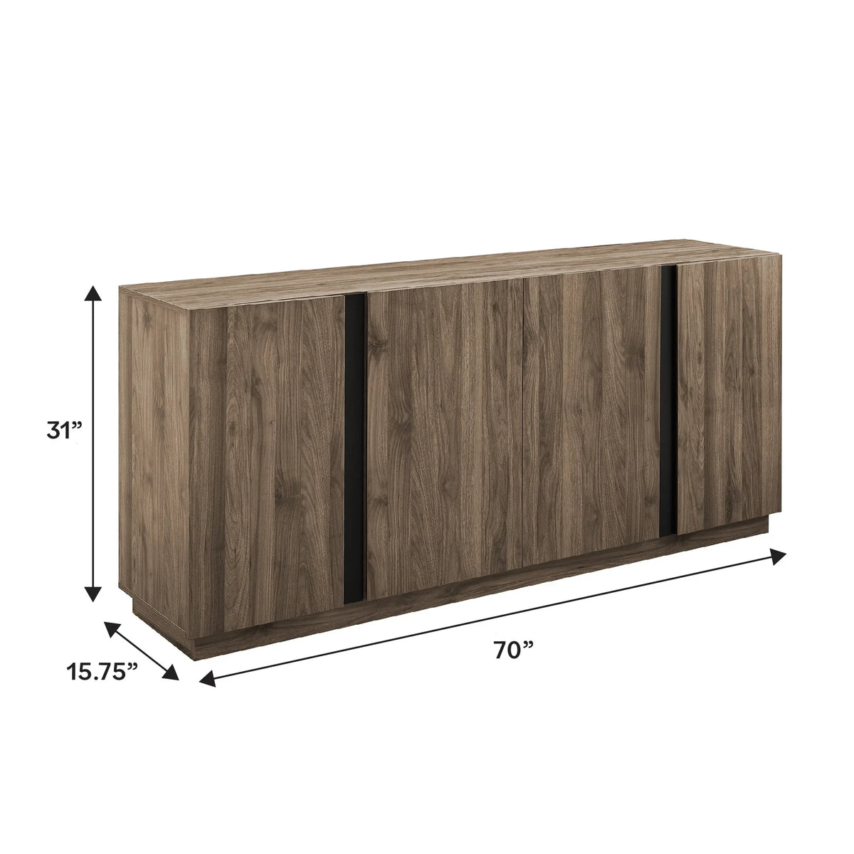 Walker Edison Modern 4-Door TV Stand for TVs up to 80", Slate Grey