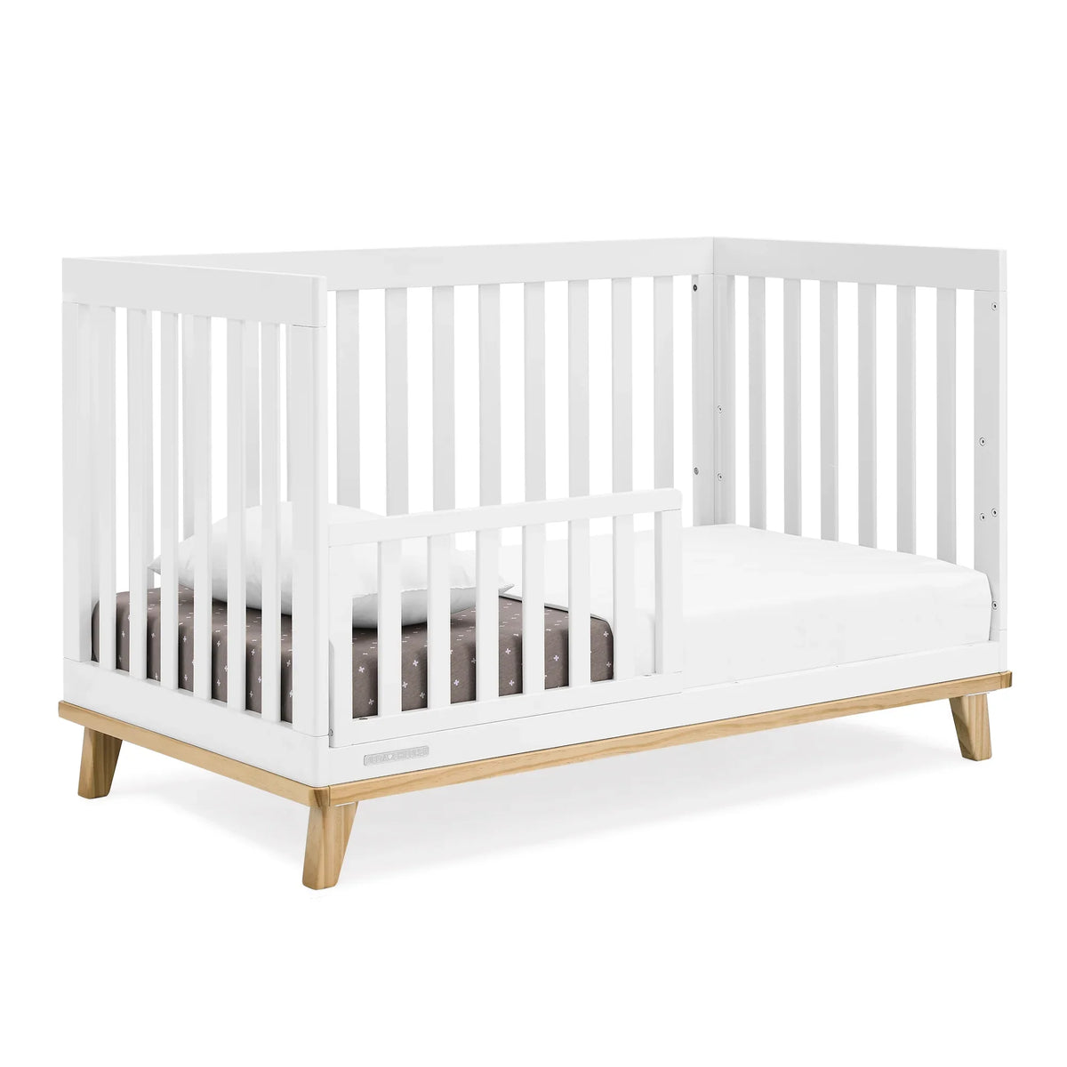 Delta Children Frankie 4-in-1 Convertible Crib - Greenguard Gold Certified, Black with Natural