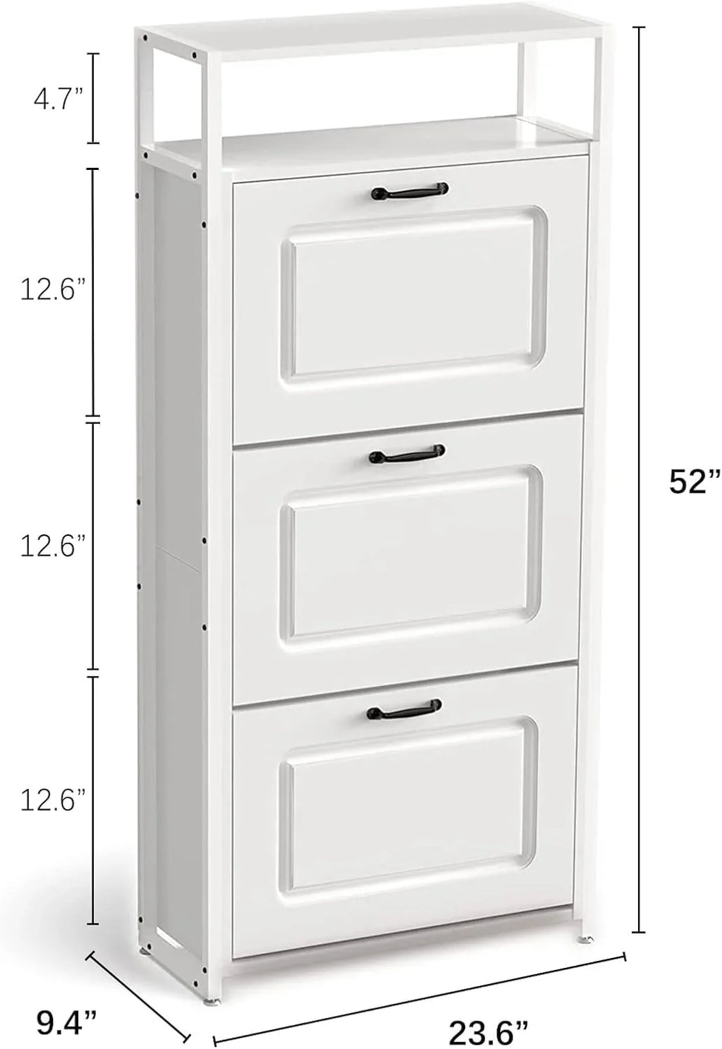 HAIOOU Shoe Storage Cabinet, Wood Shoe cabinet with Adjustable Shelf for Entryway with 3 Flip Drawers,Rustic Brown