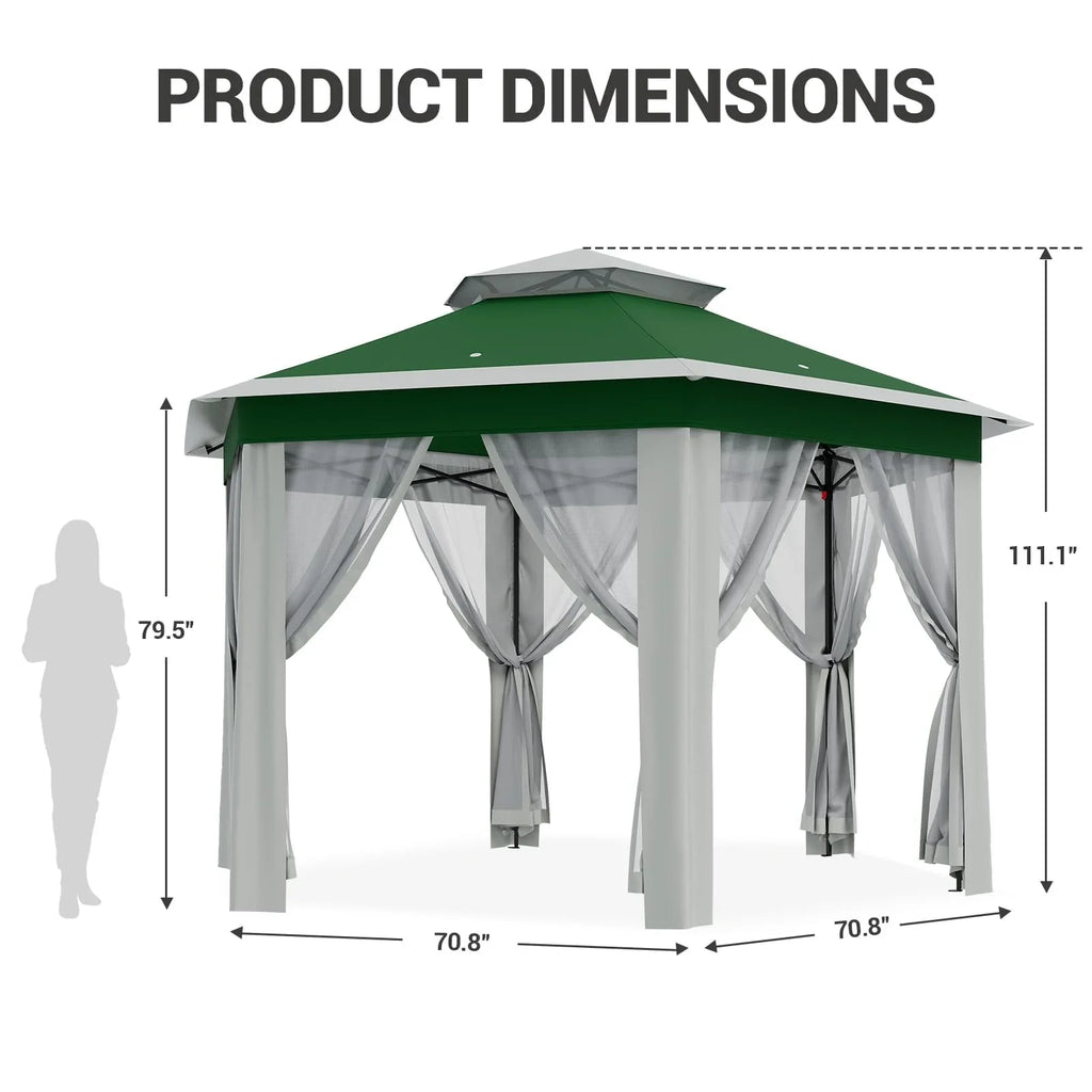 Accreate 13' X 13' Outdoor Patio Gazebo,Outdoor Canopy Tent with Mosquito Netting,Backyard Tent for Party, Wedding, Outdoor Dining, Patio, Backyard