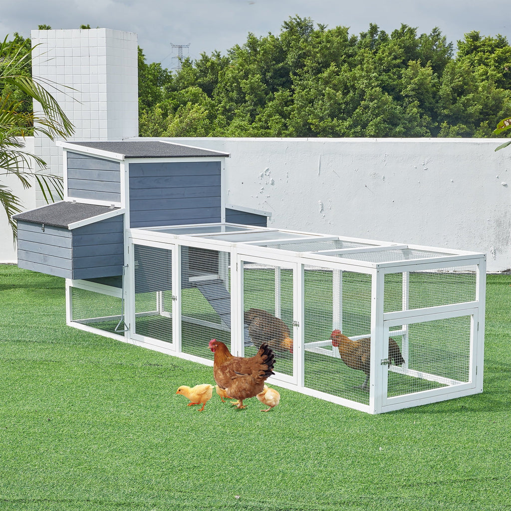 59" Large Chicken Coop for 2-6 Chickens, Wooden Hen House with 4 Nesting Boxes, Outdoor Poultry Cage Rabbit Cage w/Ramps & Ventilation Window, 59''L*33.5''W*38.6''H