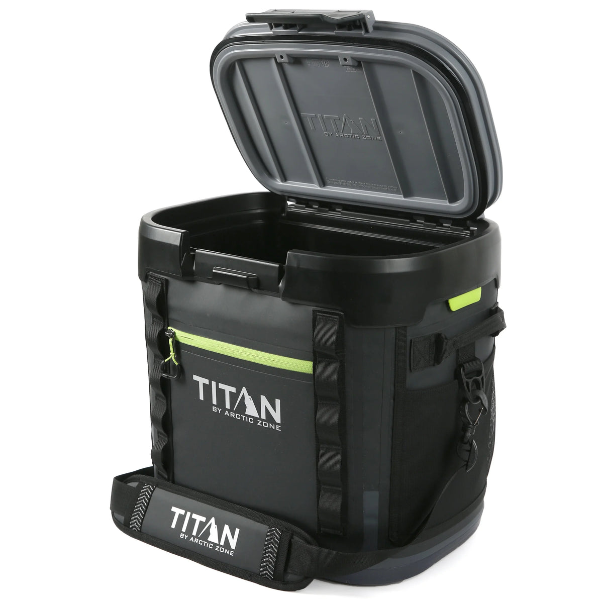 Titan by Arctic Zone 36 Can, 24 Quart Welded Soft Cooler with Waterproof Exterior & Leak Proof Latch, Black