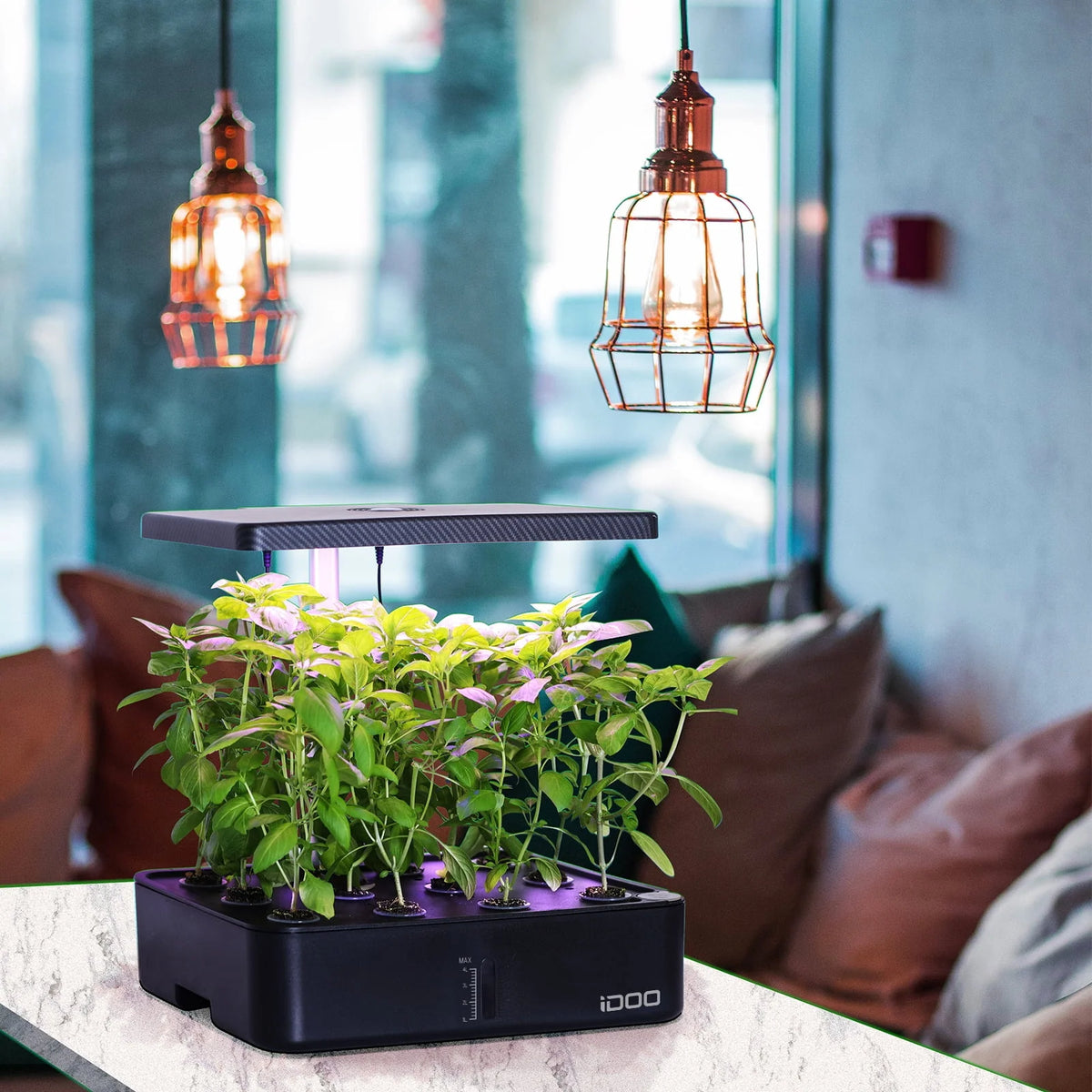 iDOO 12Pods Indoor Herb Garden Kit, Hydroponics Growing System with LED Grow Light
