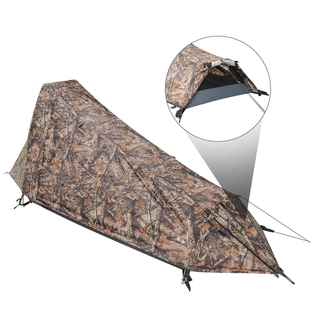 GEERTOP Ultralight Bivy Tent for 1 Person 3 Season Waterproof Single Person Backpacking Tent for Camping Hiking Backpack Travel Outdoor Survival Gear