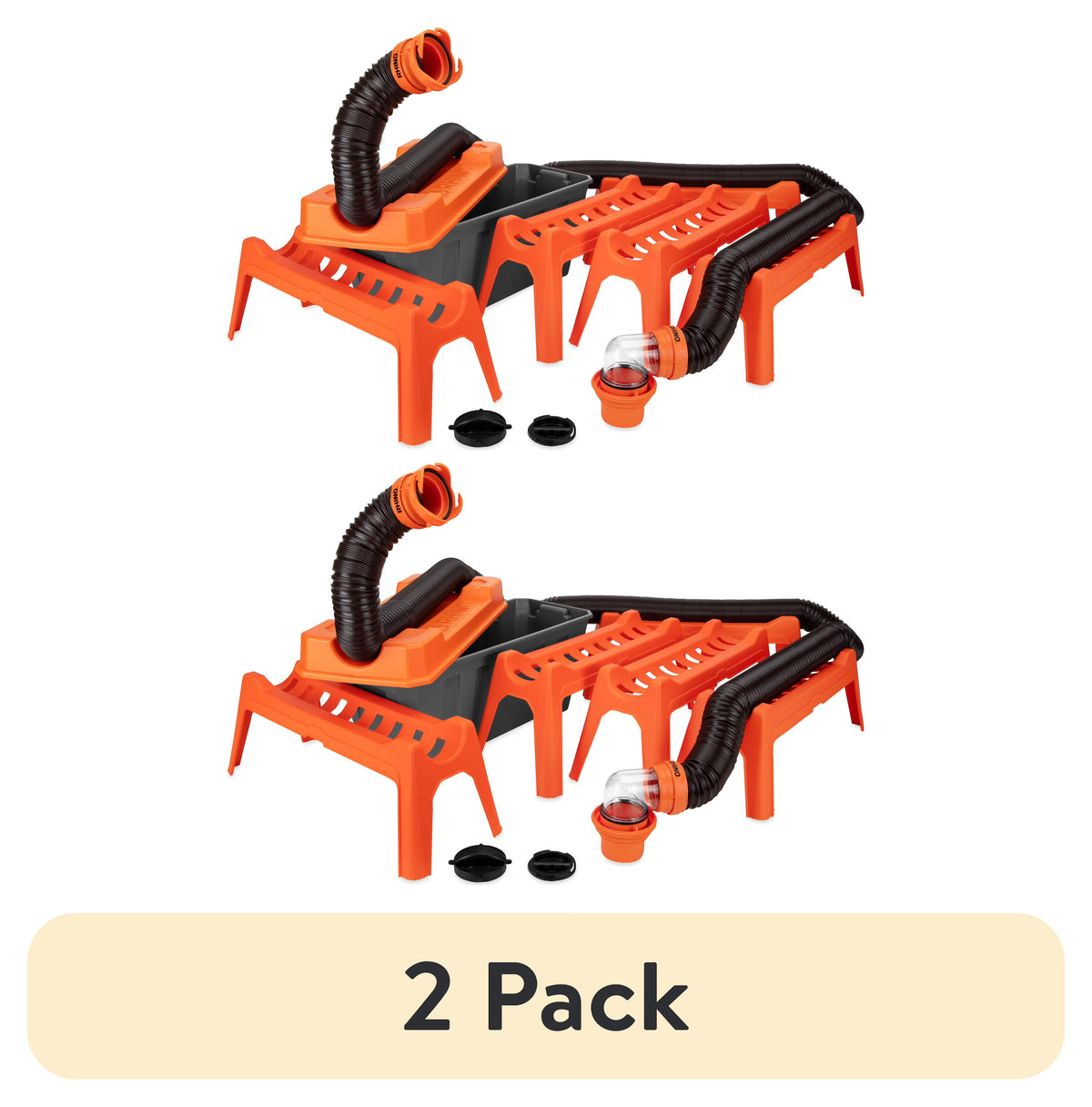 Camco Rhino 12-Piece RV Sewer Kit for Camping, 20-Ft Sewer Hose & Storage Box, 1 Pack - Orange (43075)