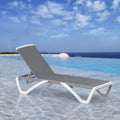 Domi Outdoor Living Chaise Lounge Chair Aluminum Adjustable Pool Lounge Chair"With All-Weather Textilene for Deck, Lawn, Backyard "1 Grey Chair"