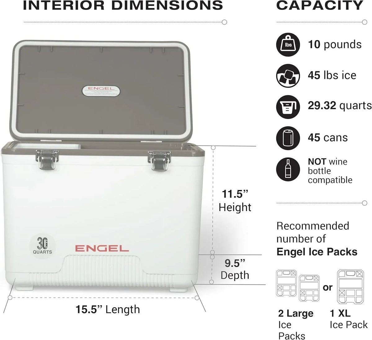 ENGEL 30 Qt Leak-Proof Compact Insulated Drybox Cooler - Pink