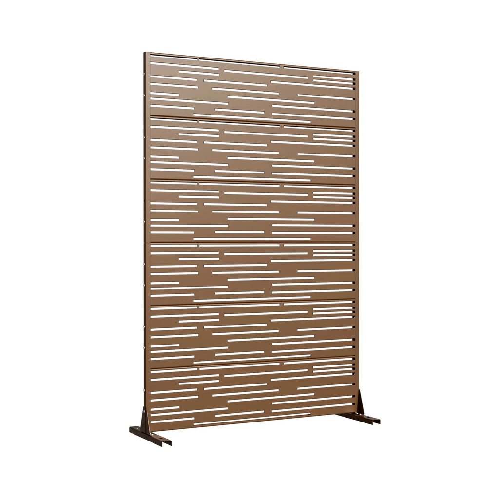 MAYEERTY 72" 47in Outdoor Privacy Screen with Stand Metal Balcony Decorative Screen, Black