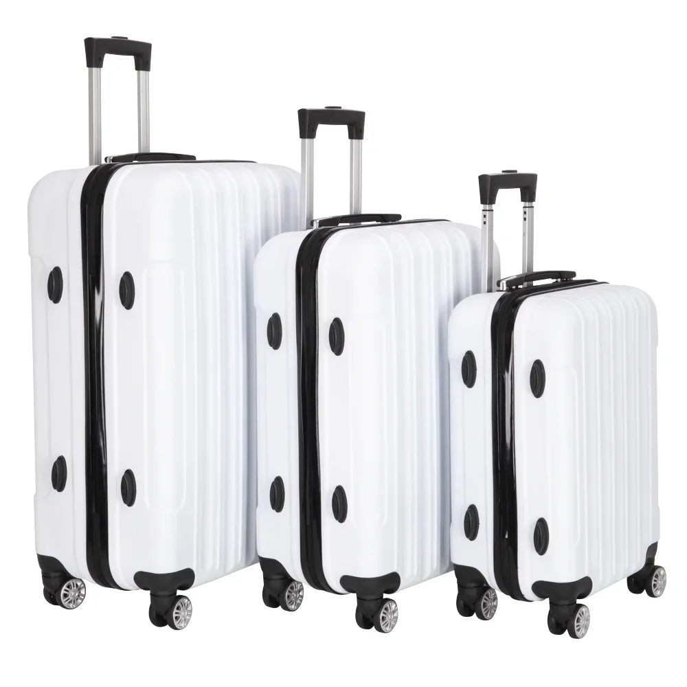 Red 3-Piece Hardshell Spinner Luggage Set (20in, 24in, 28in) - Large ABS Suitcase Set with 8 Wheels, Lightweight & Durable for Travel