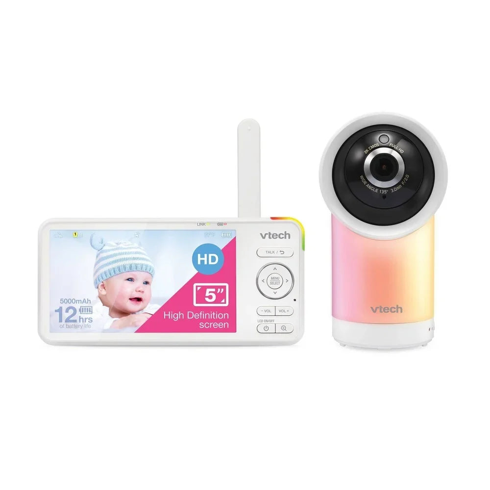 VTech VT 5" Video Baby Monitor with 2 Parent Units, White